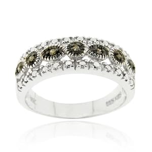 Sterling Silver 1/10ct TDW Champagne Diamond Band Ring