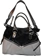 Women's B Makowsky Leather Purse Handbag Leather Satchell Varick Black Multi