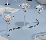 Diamond Wedding Three Tealight Candle Holder Centerpiece