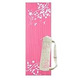 Gaiam Printed Yoga Mat and Mat Bag Set Dragonfly Pink