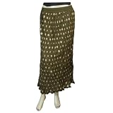 Spring Fashion Green Long Skirts Printed Cotton Size 16