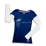 Jade - Girls Long Sleeve Tee Shirt, Navy, White