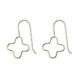18 Kt Gold over Sterling Silver 4 Leaf Clover Drop Earrings