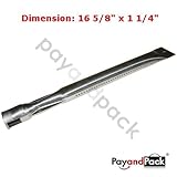PayandPack 16 5/8' x 1 1/4' MBP 14041 Universal BBQ Barbeque Barbecue Replacement Straight Stainless Steel Pipe Tube Burner for Brinkmann, Charmglow, Charmglo, Master Forge, Lowes. OEM / ODM