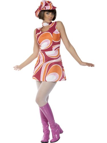 Smiffy s 60 s 70 s Groovy Chick Fancy Dress Costume Medium