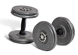 Hampton 105 lb to 150 lb Pro-Style Snug-Grip Grey Dumbbell Set