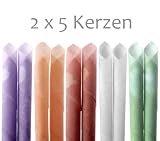 5x Ohrkerzen 2er Sets (10 Kerzen) mit verschiedenen Duft Extrakten (Lavendel, Orange, Rose, Minze, Grüner Tee), Länge: 22cm, mit Waxfilter, Ear Candle Marke Incutex
