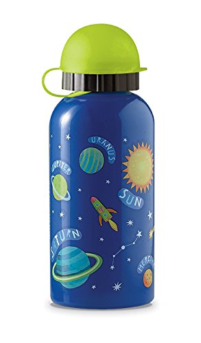 Crocodile Creek Kids Eco Solar System Stainless Steel Drinking Water Bottle, Blue, 7"