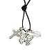 Pewter Silver Butterfly w/ Cross Pendant by Bob Siemon, 24