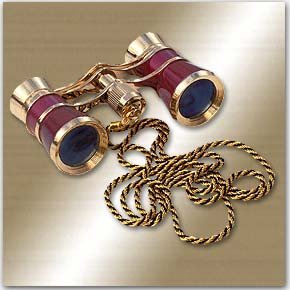 Opera Glasses Carmen Lightweight, Compact and Neck Chain in Burgundy