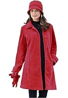 Roamans Women's Plus Size Big Button Fleece Jacket