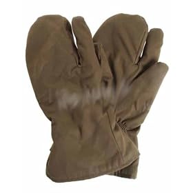 CZECH ARMY ISSUE WINTER TRIGGER FINGER FUR LINED WINTER MITTS