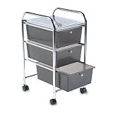 ~:~ ADVANTUS CORPORATION ~:~ Portable Three-Drawer Organizer, Chrome Metal Frame/Smoke Drawers