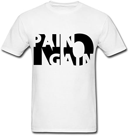 Lidong No Pain No Gain Creative Men's T-Shirts White L