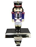 Lighted Classic Nutcracker Christmas Stocking Holder With Silver Base