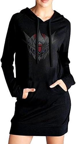 Women's Static Gundam Mask Gundam Head Anime Sweatshirt Dress Hoodie