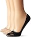 Via Spiga Women's 3 Pack Lace Shoe Liner No-Show Sock