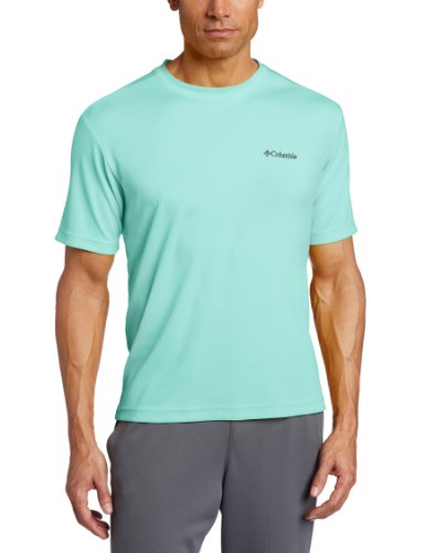 Columbia Men's Meeker Peak Short Sleeve Crew, Gulf Stream, Large
