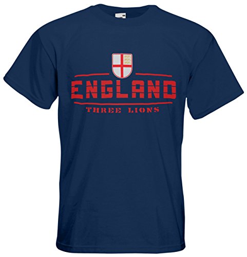 England EM 2016 Fanshirt T-Shirt Trikot (Navyblau, M)