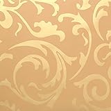 (ハンメロ)Hanmeroのりなし壁紙 葉っぱ フリース ゴールド ラグジュアリー 1ロール（53cm×10m）