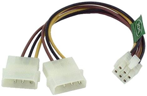 IEC VGA Chip Power Cable Adapter 6 inches