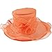 Women Kentucky Derby Church Dress Organza Hat Wide Brim Flat Hat (8 Colours)