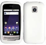 For LG Optimus M MS690 Soft Silicone Case Cover Skin Protector White + Free Reliable Accessory Pen Gift