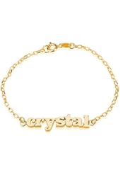 Name Bracelet , Initial Bracelet -925 Sterling Silver Plated in 18k Gold