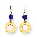 14k Amethyst Bead With Circle Earrings