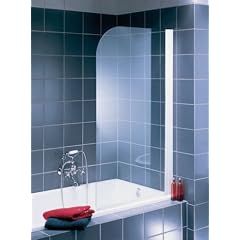 Schulte D1650 04 50 Badewannenfaltwand 1-teilig, H 140 x B 80 cm, Echtglas Klar hell, alpinwei�