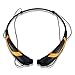 Rymemo 2016 Newest Universal Wireless Bluetooth 4.1 Music Stereo Sports/running Headset Headphones W/microphone Vibration Neckband Style for Cellphone (Gold-black)