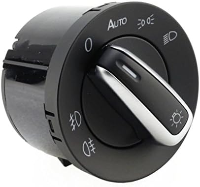 Generic Chrome Euro Black Silver Headlight Switch Control For Volkswagen VW Golf/Jetta MK5 MK6 Eos 2008-2011 Scirocco Tiguan Touran 2004-2011 Caddy 2005-2011 Passat B6 Passat CC Parts Number 5ND 941 431 B