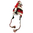 100% Wool Winter Nepal Mohawk Knit Fringe Fleece Lined Trapper Ski Cap Hat Red