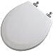 Tools & Hardware : Mayfair 31CP Sculptured Molded Wood Toilet Seat with Chrome Hinges, Round, White Wood