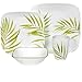 Corelle Square Round 16-Piece Dinnerware Set, Bamboo Leaf, Service for 4