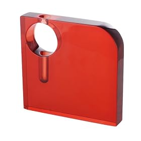 Kokoware Roth 8-Inch Square Vase, Red Resin