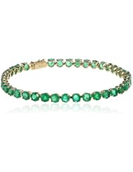 14k Gold Round Emerald Tennis Bracelet