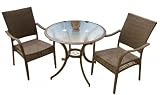 Grenada Patio 3 Piece Table and Arm Chair Bistro Set