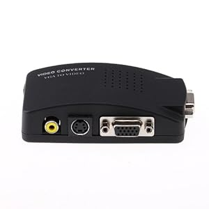 AGPtek® PC VGA TO TV Converter BOX S-Video Adaptor Convert VGA to Composite Video/ Svideo with Audio cable and 3.5MM to RCA audio cable (black) AGPtek® PC VGA TO TV Converter BOX S-Video Adaptor Convert VGA to Composite Video/ Svideo with Audio cable and 3.5MM to RCA audio cable (black)