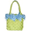 Large Bow Bucket Purse - Turquoise/AppleGreen