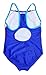 Speedo Girl's Lightening Splice Keyhole Thin Straps One Piece Swimsuit Deep Blue Size 5