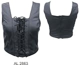 Ladies Leather Halter Top W/Fully Laced 'Leather Corset-Style' Front.
