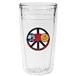 Jewish Peace, Love, Happiness 12 oz Slimline Insulated Beverage Tumbler, Clear