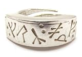 Sterling Silver Medieval Viking Futhark Runic Adjustable Ring with Runes