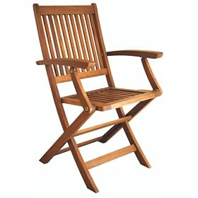 LNO79018 - Eucalyptus Outdoor (Indoor) Garden, Win Folding Arm Chair - Solid FSC Hard Wood...