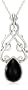 Sterling Silver Black Onyx Celtic Drop Pendant, 18.5"