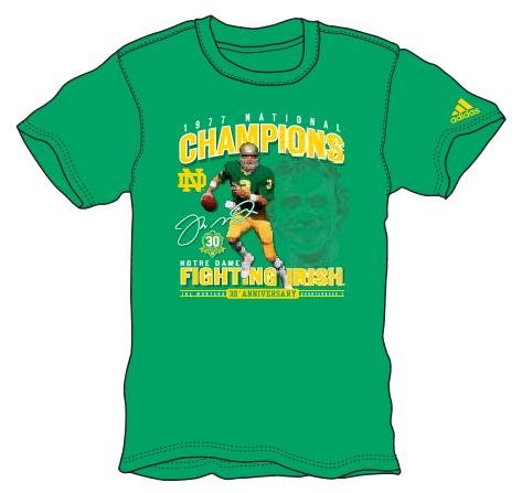 Buy Joe Montana #3 Notre Dame National Champions 30th Anniversary Signed T-Shirt