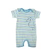 Under The Nile Organic Lap Shoulder Romper, Seahorse Stripe, 6 Months