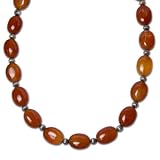 Sterling Silver Al Fresco Orange Carnelian Beaded Gift Necklace