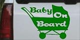 Baby On Board Stroller Girlie Car Window Wall Laptop Decal Sticker -- Dark Green 6in X 4.3in